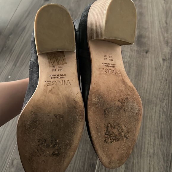 VINCE suede ankle booties gray Sz 6 - Picture 5 of 7